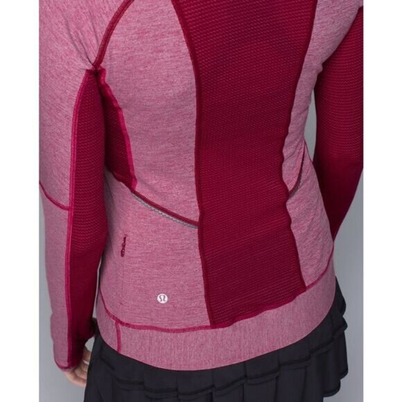 Lululemon Run For Gold 1/2 Zip Heathered Bumble Berry Size 4 - Picture 7 of 13